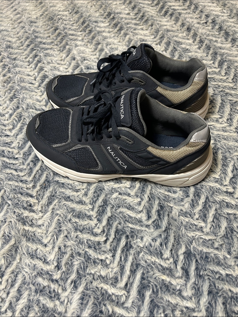 Nautica Men's Navy and Gray Lace-Up Sneakers